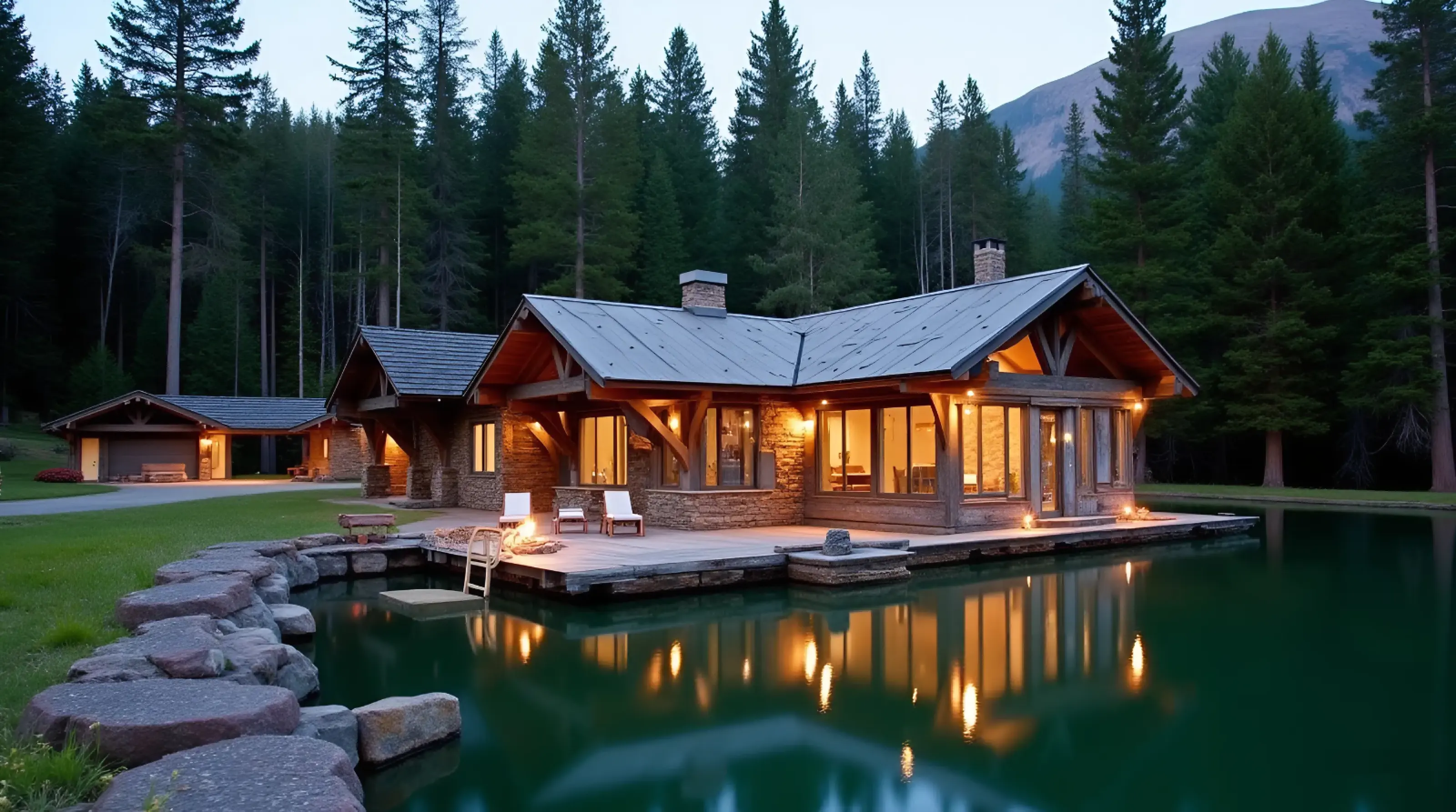 Modern eco-home in the forest